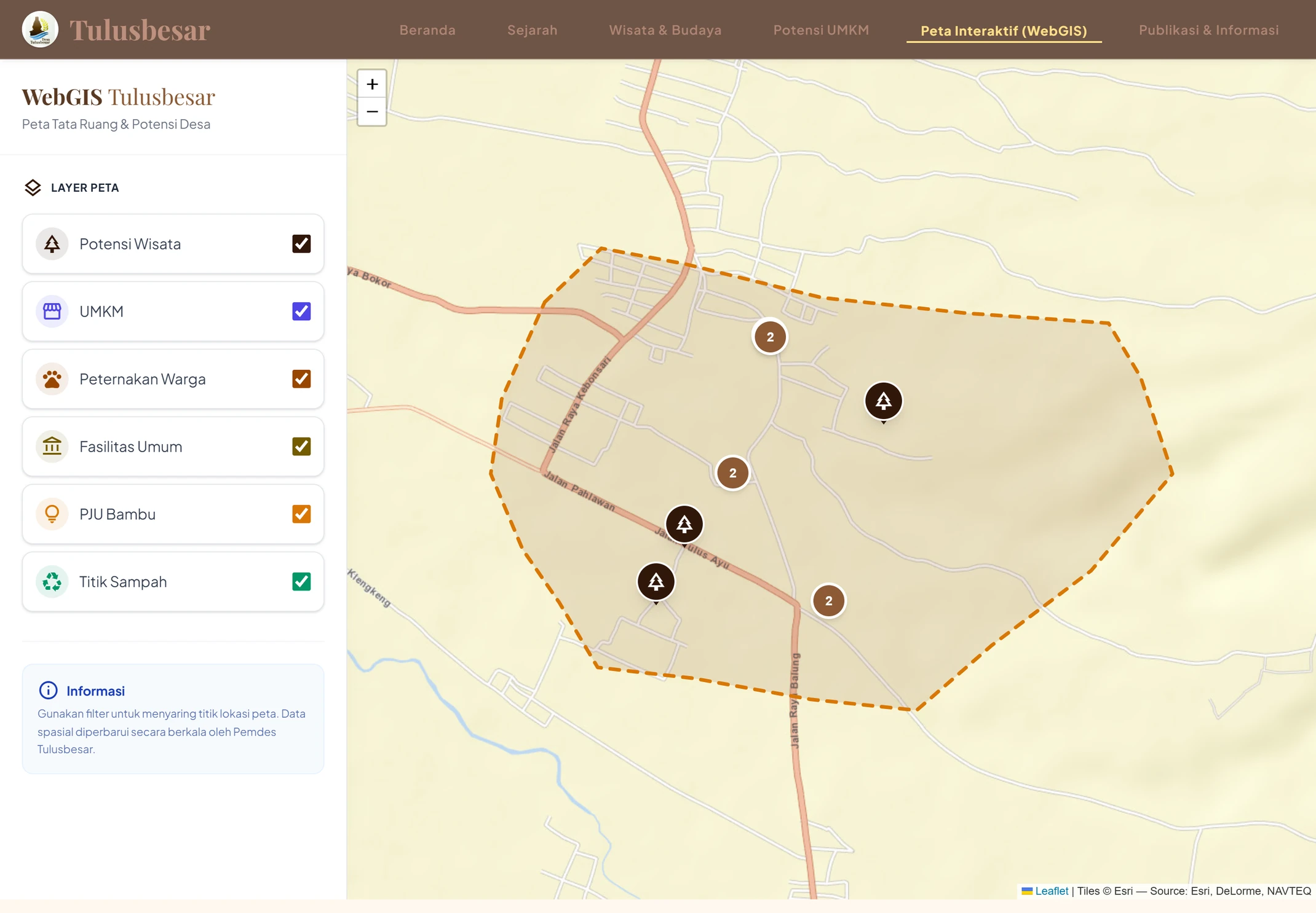 Peta WebGIS empat dusun