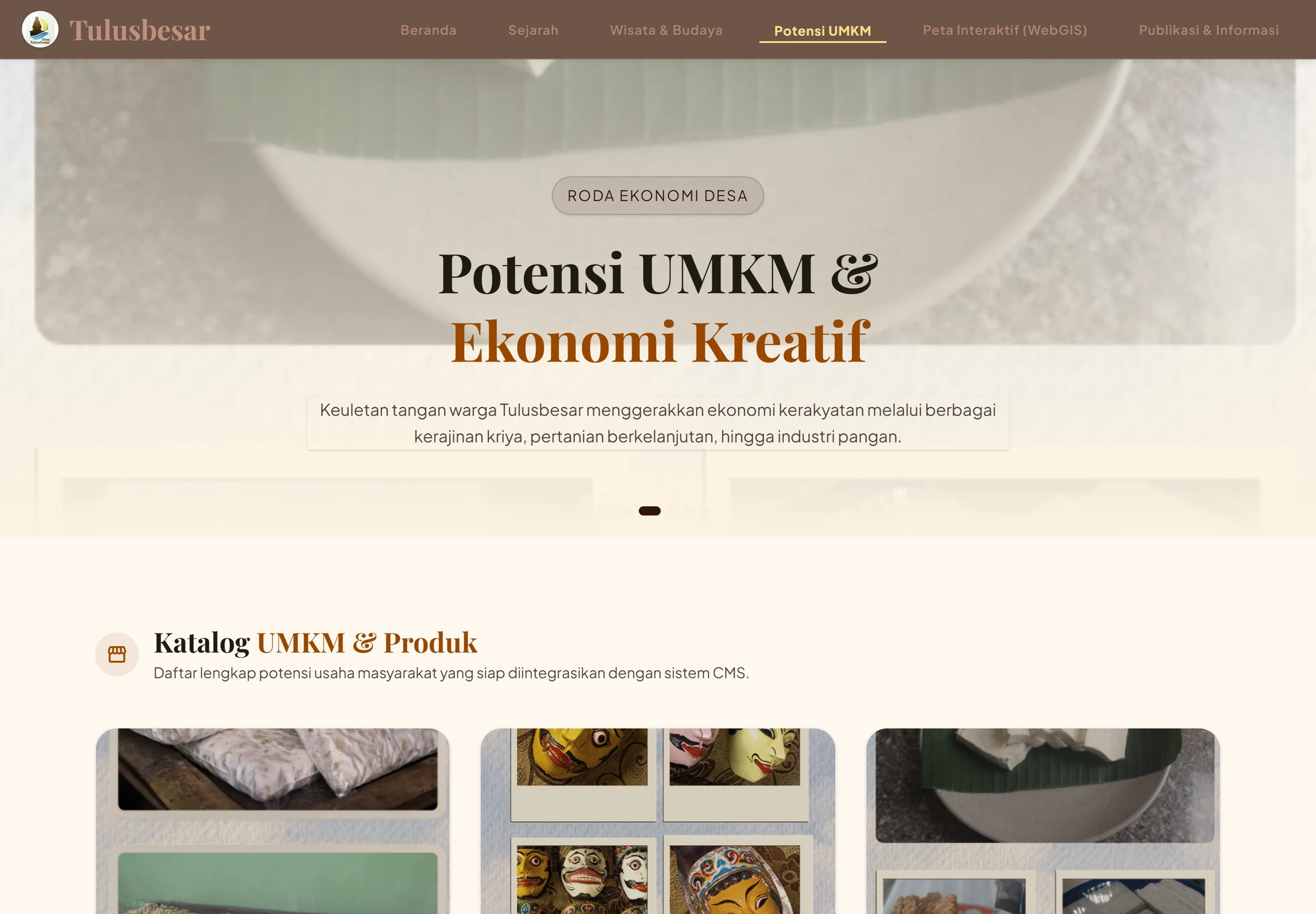 Direktori UMKM, termasuk sentra tahu