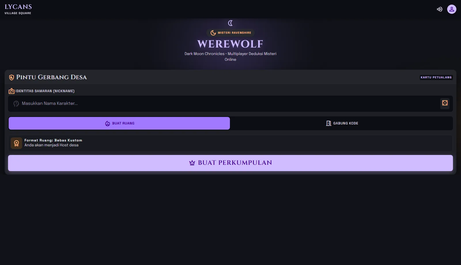Werewolf — Produk web realtime · Solo