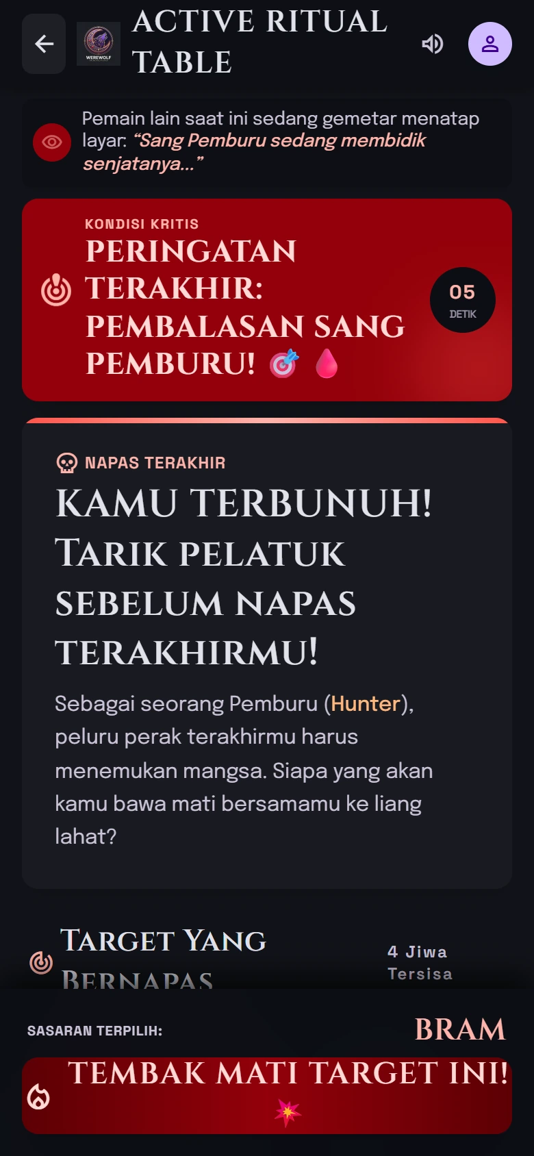 Fase hunter membalas dendam