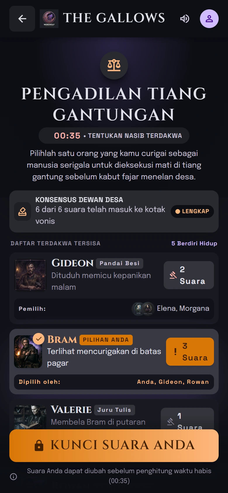 Fase voting di pengadilan desa